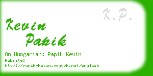 kevin papik business card